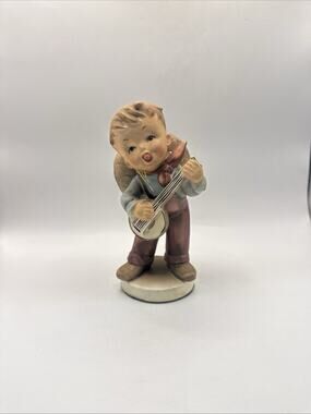 Wales Japan Vintage Boy Playing Banjo *